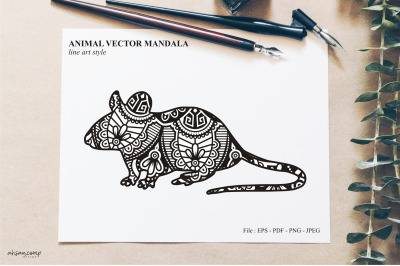 Animal Vector Mandala Line Art Style