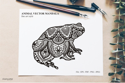 Animal Vector Mandala Line Art Style