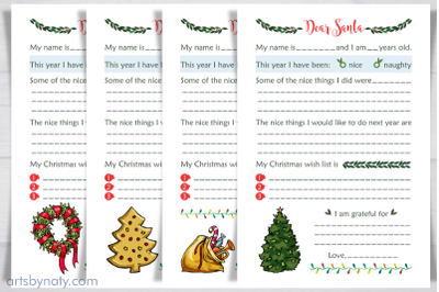 Christmas letters to Santa - KDP printable interior and A4 sheets.