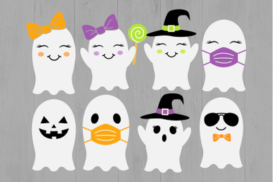 Cute Ghosts, Ghosts, Halloween, Ghost Masks, SVG, PNG
