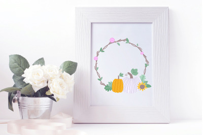 Fall Wreath Clipart PNG 8