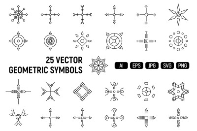 25 abstract geometric symmetric shapes