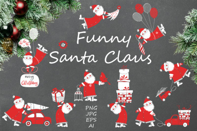 Funny Santa Claus.