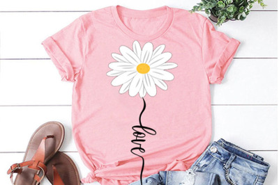 Daisy flower LOVE SVG&2C; daisy svg&2C; clipart&2C; daisy cut file&2C; daisy cricu