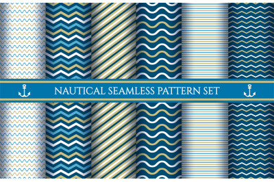 Boys nautical seamless patterns