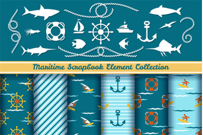 Boys nautical scrapbook elements