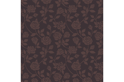 Classic roses seamless dark pattern