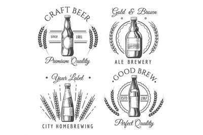 Artisanal craft beer labels