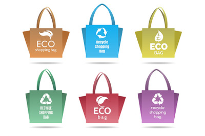 Recycling shopping ecobags set