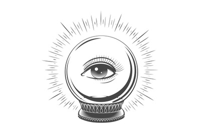 Crystal ball with eye