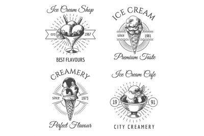 Ice cream sketch badges