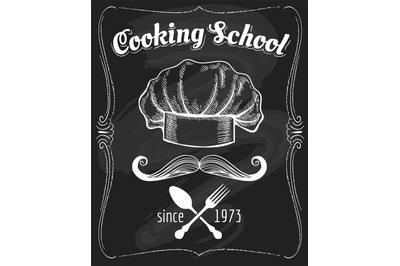 Cooking school blackboard poster