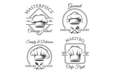 Chef hat label set