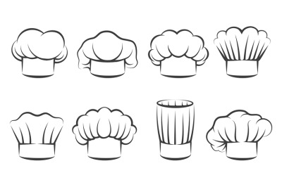 Cook chef hats icons