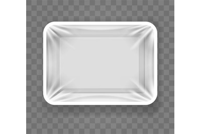 White food plastic tray