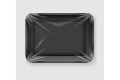 Clear black food tray