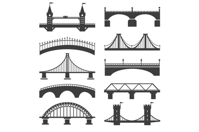 Bridge silhouette icons