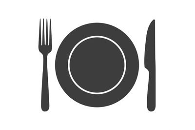 Lunch cutlery black silhouette