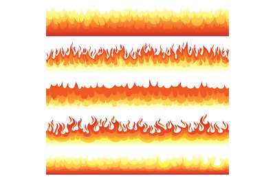 Seamless fire blaze borders