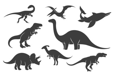 Dinoussaur silhouette set