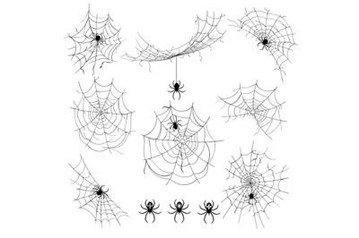 Cobwebs with spiders