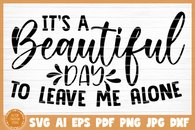It&#039;s A Beautiful Day To Leave Me Alone Sarcasm Funny SVG Cut File