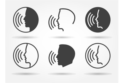 Speaking icons set