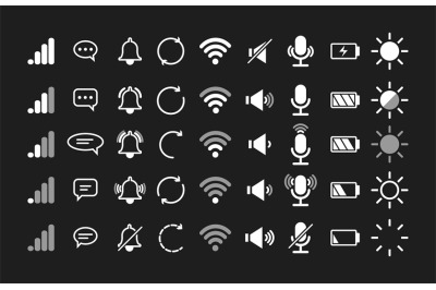 Mobile phone interface icons