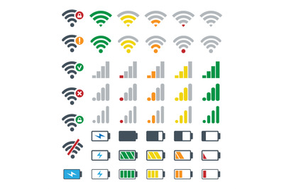 Phone gadgets battery and signal