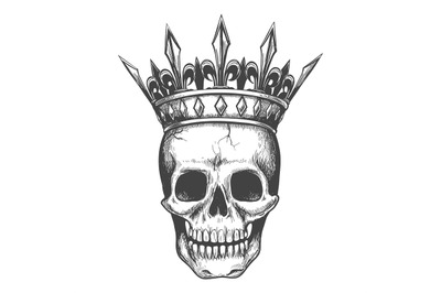 Skull in crown sketch