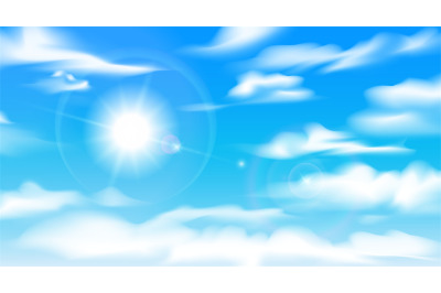 Sunny cloudy sky landscape