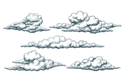 Vintage clouds sketch