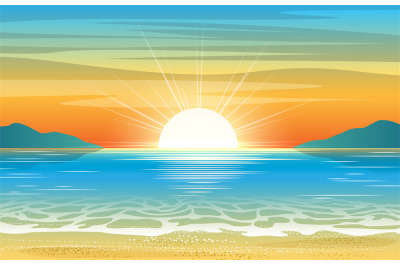 Seascape sunset background