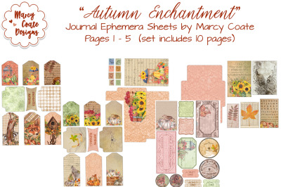 Autumn Enchantment Journal Ephemera Sheets