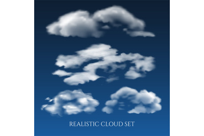 Realistic clouds in blue sky