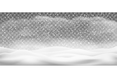 Christmas snowdrifts and snowfall background