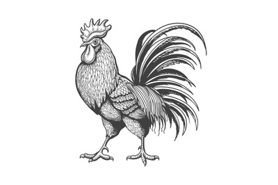 Engraved vintage rooster