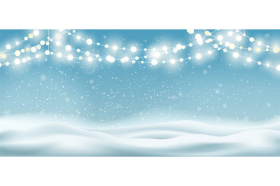 Snowy lights scene background