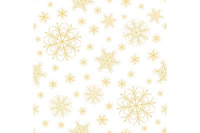 Snowflakes golden xmas design