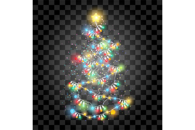 Lighting garland christmas tree