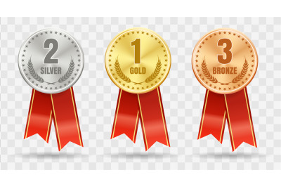 Gold silver bronze winner badges