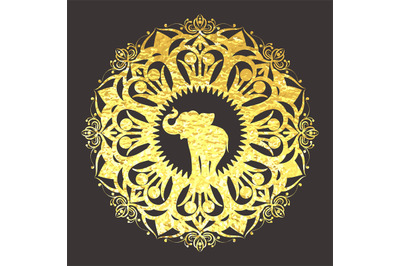 Golden foil mandala ornament