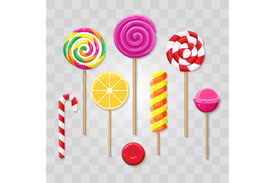 Isolated colorful lollipops