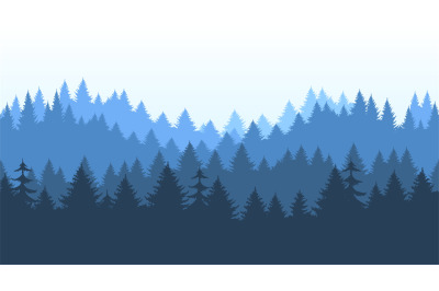 Pines forest panorama pattern