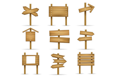 Cartoon wooden signposts