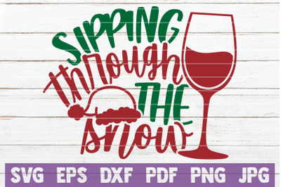 Sipping Through The Snow SVG Cut File