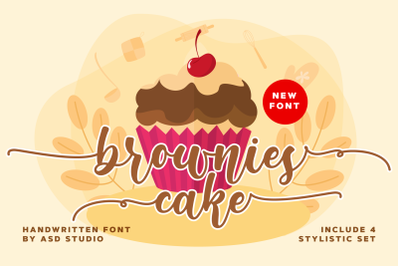 Brownies Cake - Handwritten Font