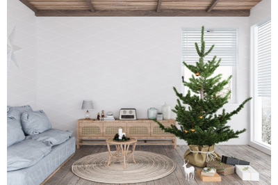 Christmas interior mockup