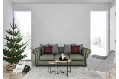 Christmas interior mockup