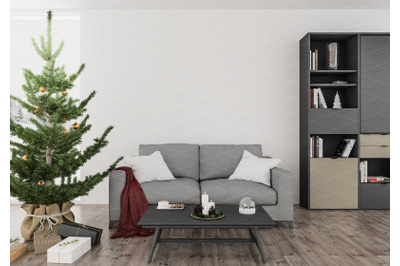 Christmas interior mockup